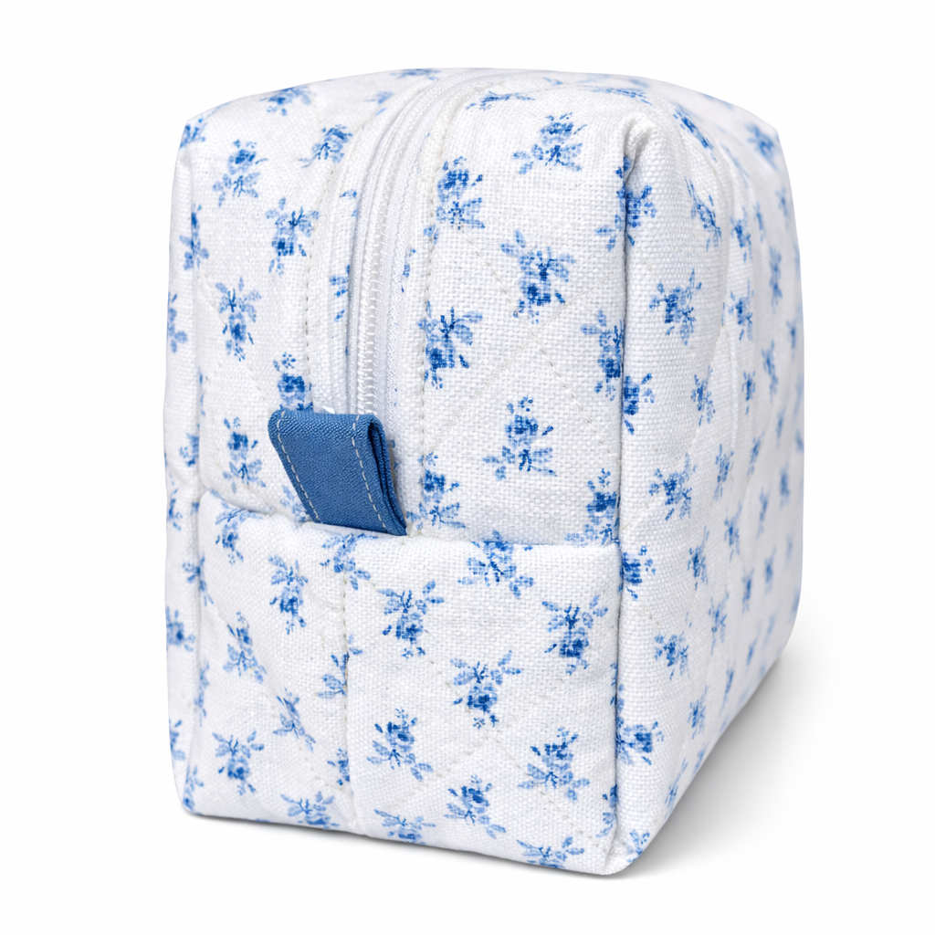 Blue Garden Makeup Bag