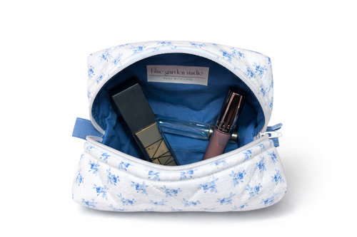 Blue Garden Makeup Bag