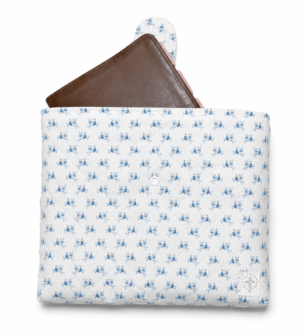Blue Garden Bible Sleeve
