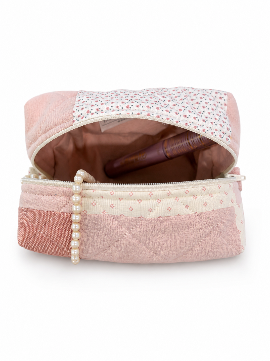 Pink Patchwork Makeup Bag